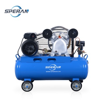 Best price 2hp 100l mobile 2 cylinder piston belt driven air compressor with wheels